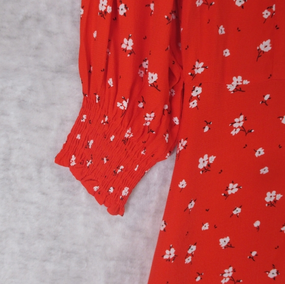 Brand new Mango Red Floral 3/4 sleeve midi dress - Picture 2 of 7